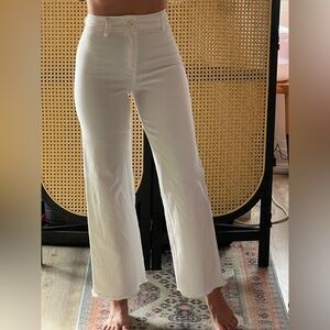 Mahina Cream White Ankle Jeans